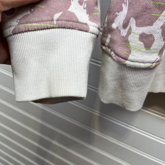 Gymshark Mauve & White Camo Print Hoodie Size S Oversized - Picture 7 of 11